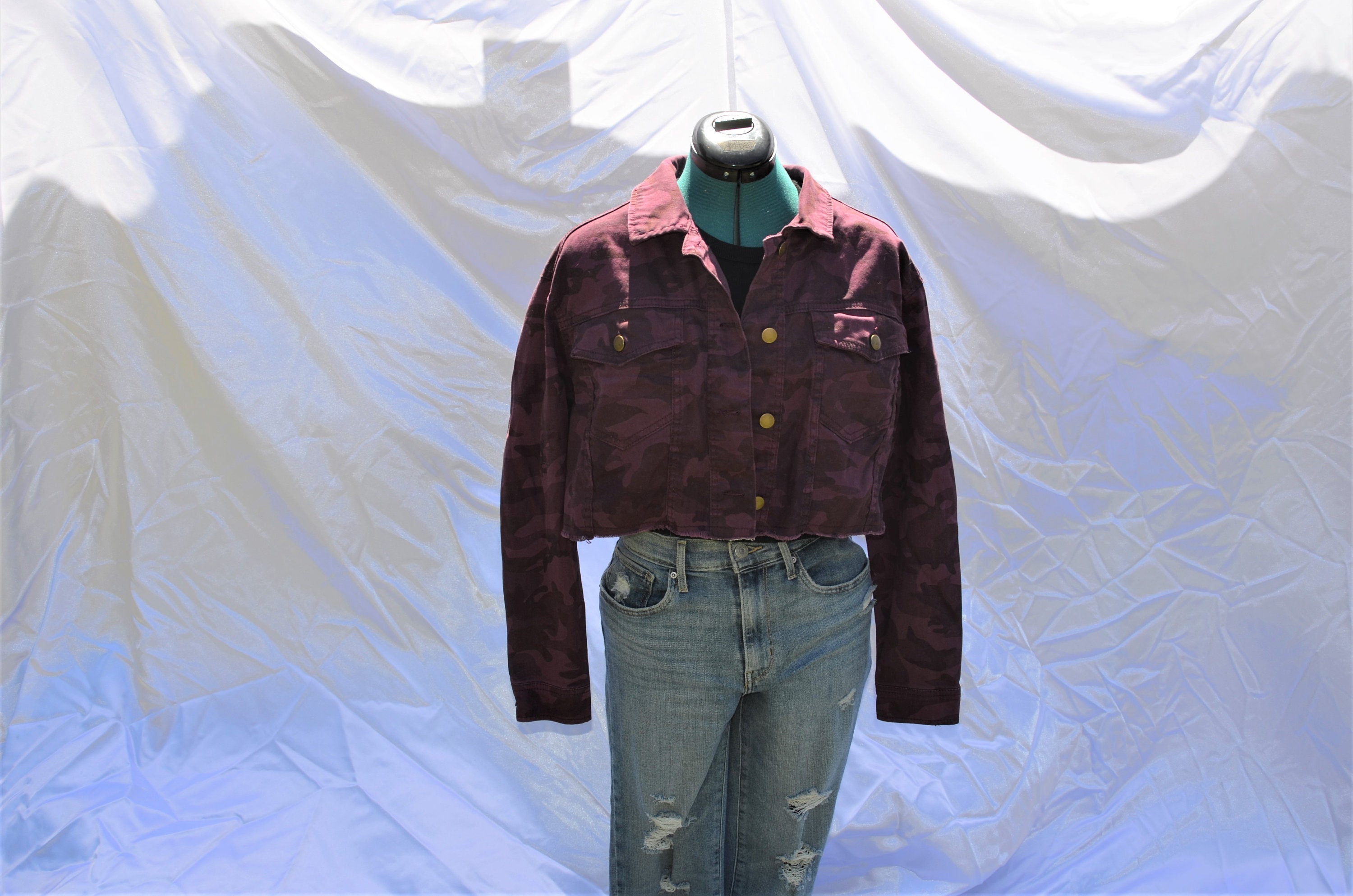 Nancy Wheeler Stranger Things Maroon Denim Jacket - Fortune Jackets