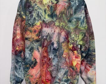 Ice Dye Sweatshirt, Crewneck Sweatshirt, Tie Dye, Ice Dye, Trendy Clothes, Custom Tie Dye, Hand Dyed, Unisex, Lounge Wear