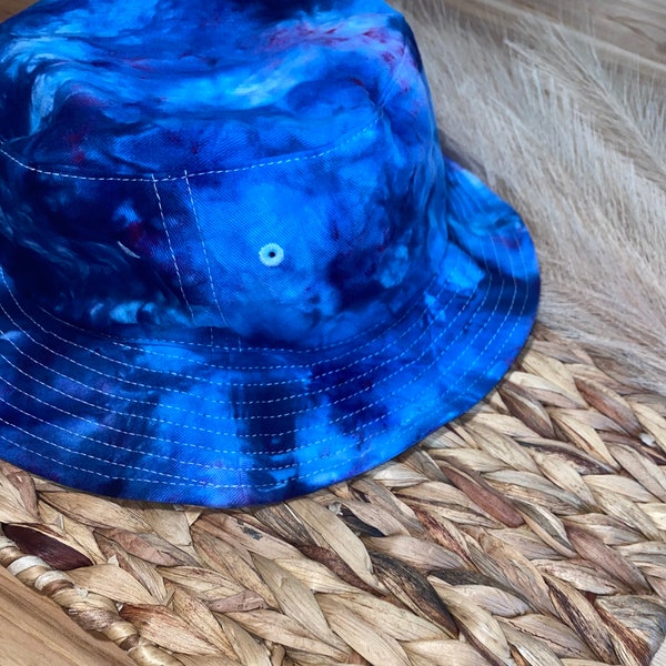 Bucket Hat, Beach Hat, Tie Dye Hat, Bucket Hat Custom, Ice Dyed, Tie Dye, Trendy Hats, Hats for Men, Blue Hat, Fishing Hat, Unique Gifts