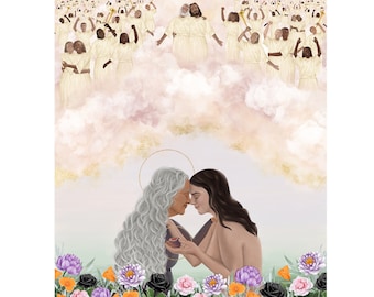 Das Geschenk unserer Mütter Kunstdruck - Himmlische Mutter Kunst - Himmlische Eltern - Mutter Eva Kunst - lds Mutter Kunst - Adam und Eva Kunst - lds Kunstwerk
