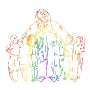 One By One digital download - lgbtqia christian art - lgbtqia lds art - Jesus Art LDS - Queer Christian - Jesus Painting - God is love