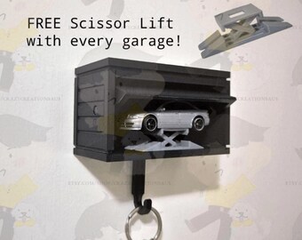 thumbnail image 2 of Funny Car Garage Key Holder – Wall Mount Organizer With Opening Door, PLA 2 of 6