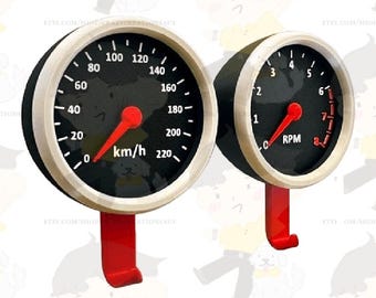 3D Gedruckter Tachometer Schlüsselanhänger: Wandhalter für das Tachometer