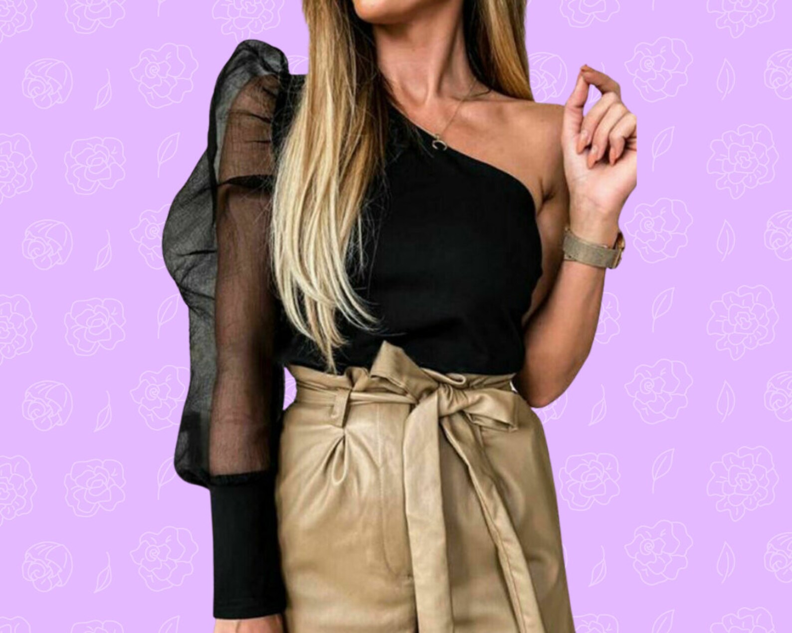 net puff sleeve top