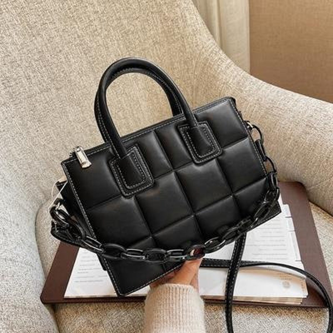 Luxury Leather Crossbody Handbag / Women Leather Shoulder Bag | Etsy