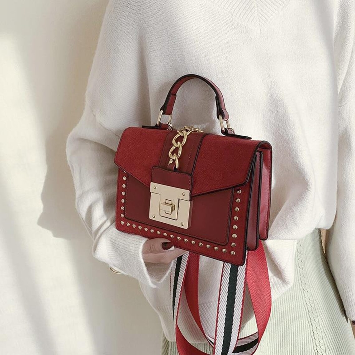 Luxury Leather Crossbody Handbag / Women Leather Shoulder Bag Etsy