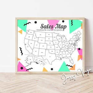 Verkaufskarte tracker - Druckbare Etsy Verkaufskarte USA, Goal Karte, Ausmalkarte, Bundesstaat Karte, USA US Verkaufskarte - Geometrisch