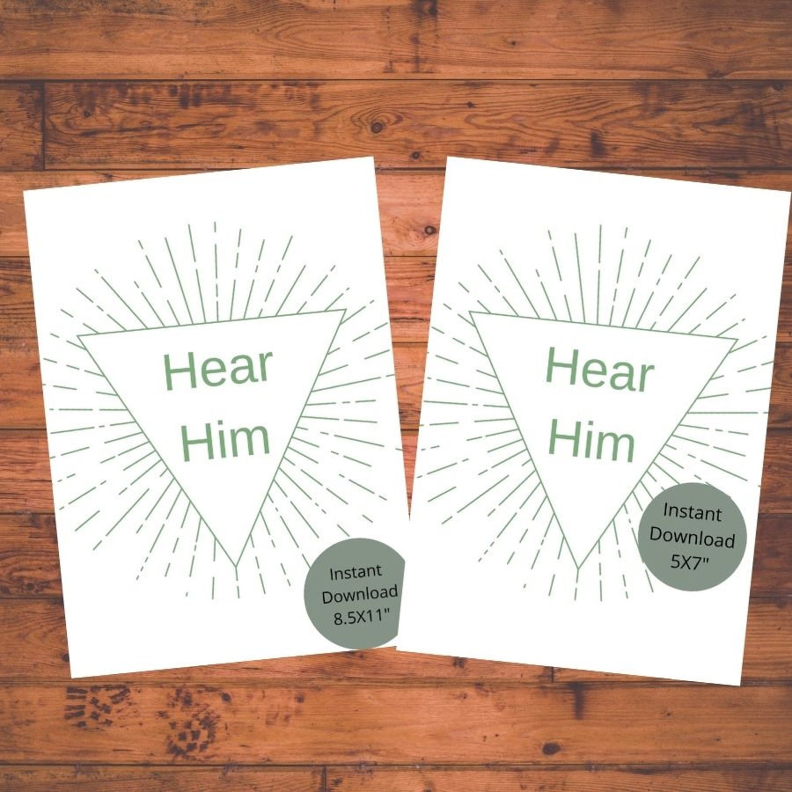 Hear Him Wall Art Digital Print LDS Gift Green Burst Wall - Etsy