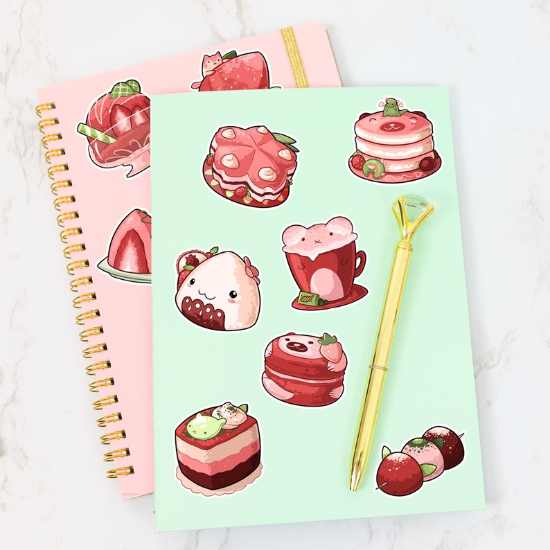 Japanese Kawaii Dessert Food Sticker Kit Asian Food Art Etsy