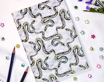 Enchanting Handmade Notebook: Captivating Snake Design, Versatile & Portable