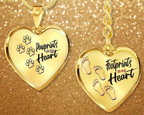 Set Personalized Dog And Owner Matching Valentines Necklace Etsy