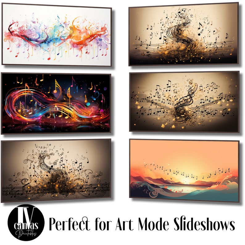 Abstract Music Art for the Frame TV Digital Art TV Art Bundle With