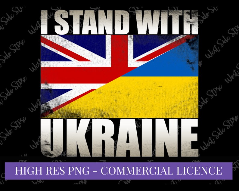 I Stand With Ukraine Flag PNG Union Jack Ukraine Flag PNG | Etsy UK