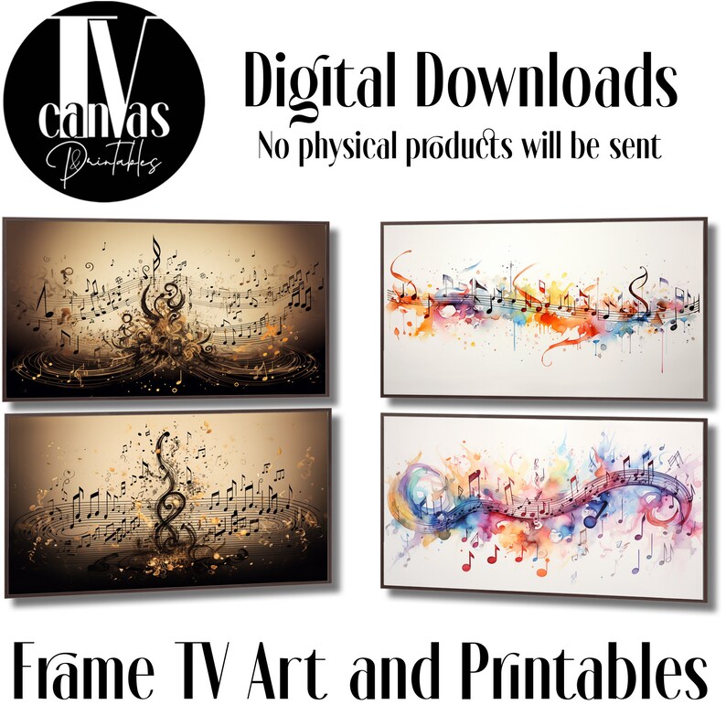 Abstract Music Art for the Frame TV Digital Art TV Art Bundle With