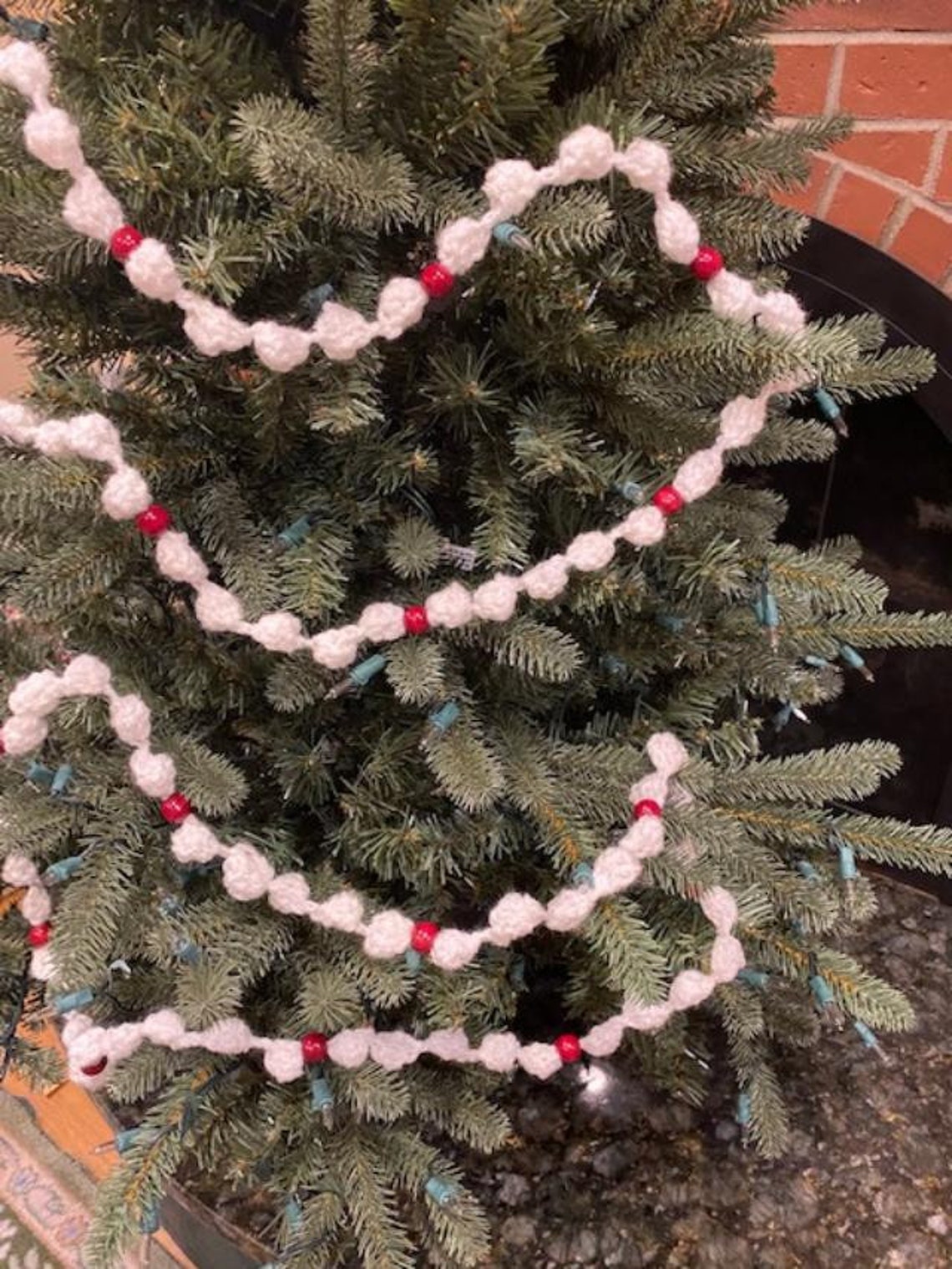 Crocheted Popcorn & Cranberry Garland Extralong over 27 Etsy