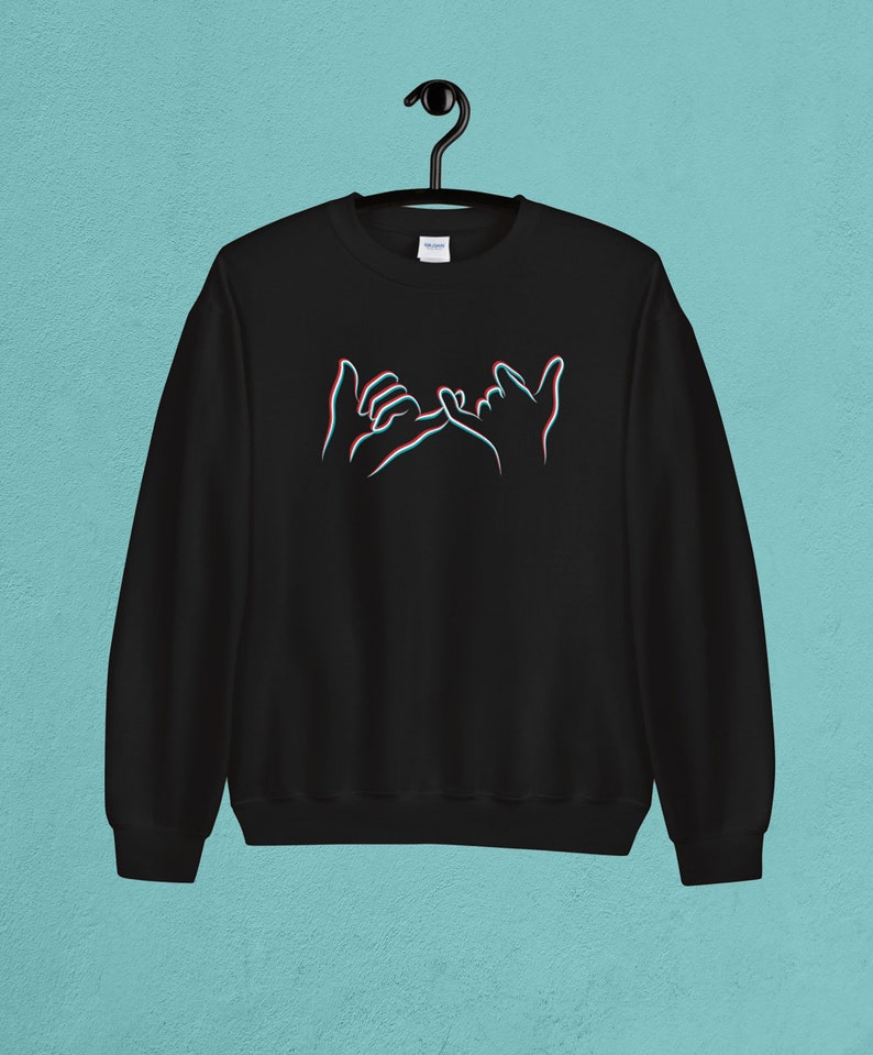 3D Pinky Promise Sweatshirt Line Art Crewneck Sweatshirt 3D - Etsy