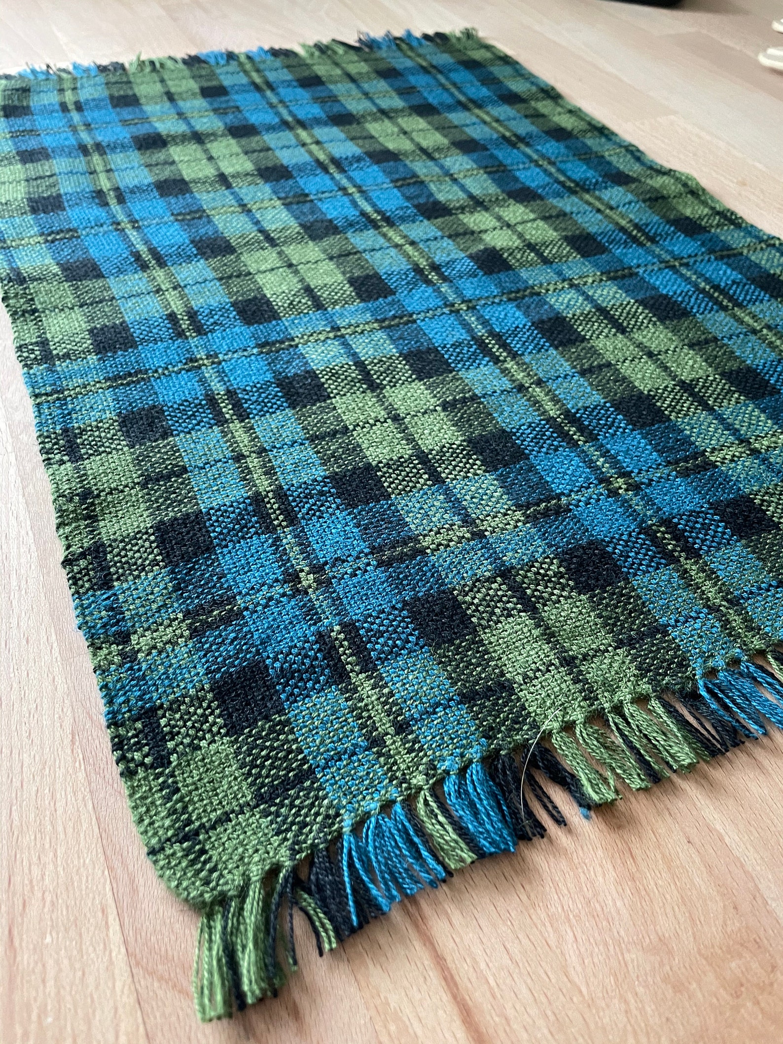 Blau & Grün karierte gewebte Tischsets | Etsy