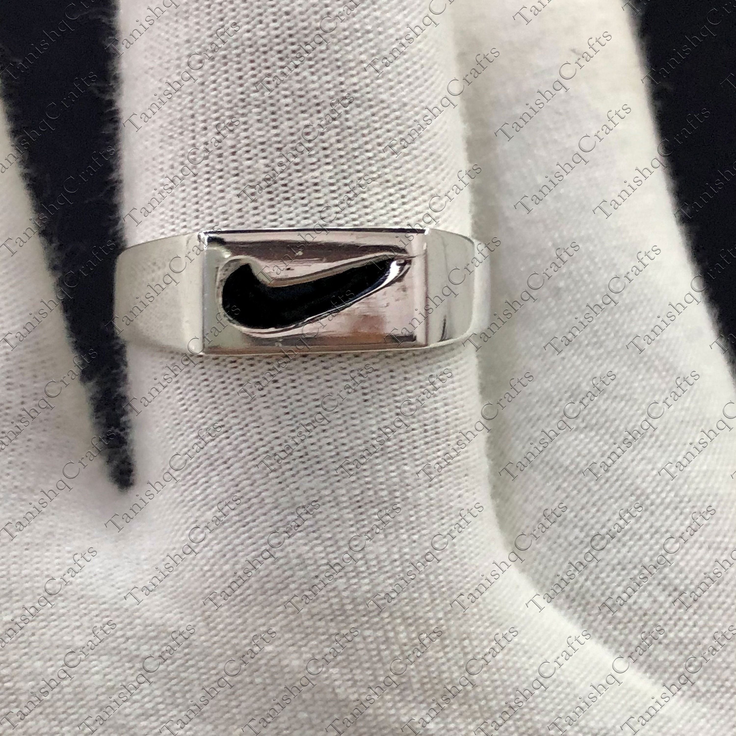 Silver Nike Swoosh Logo Ring Nike Womens Ring Nike Etsy
