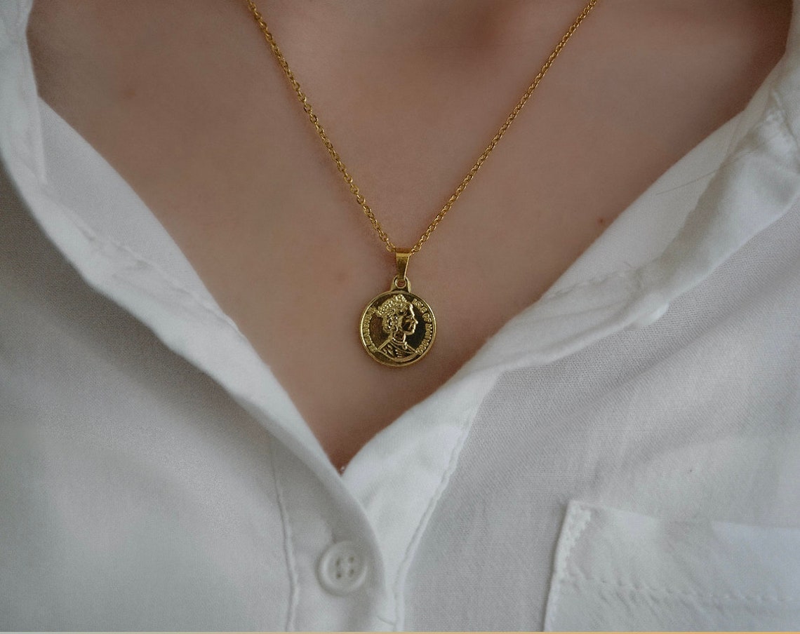 Collier pendentif pièce médaillon coin pièce de monnaie Etsy