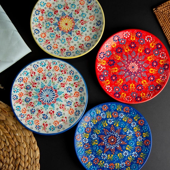 Ceramic Plate 21cm / 27cm / 33cm, Handmade Turkish Ceramic Plate, Hand  Painted, Microwave Safe, Lead-free, Food-safe, Handmade Pottery 