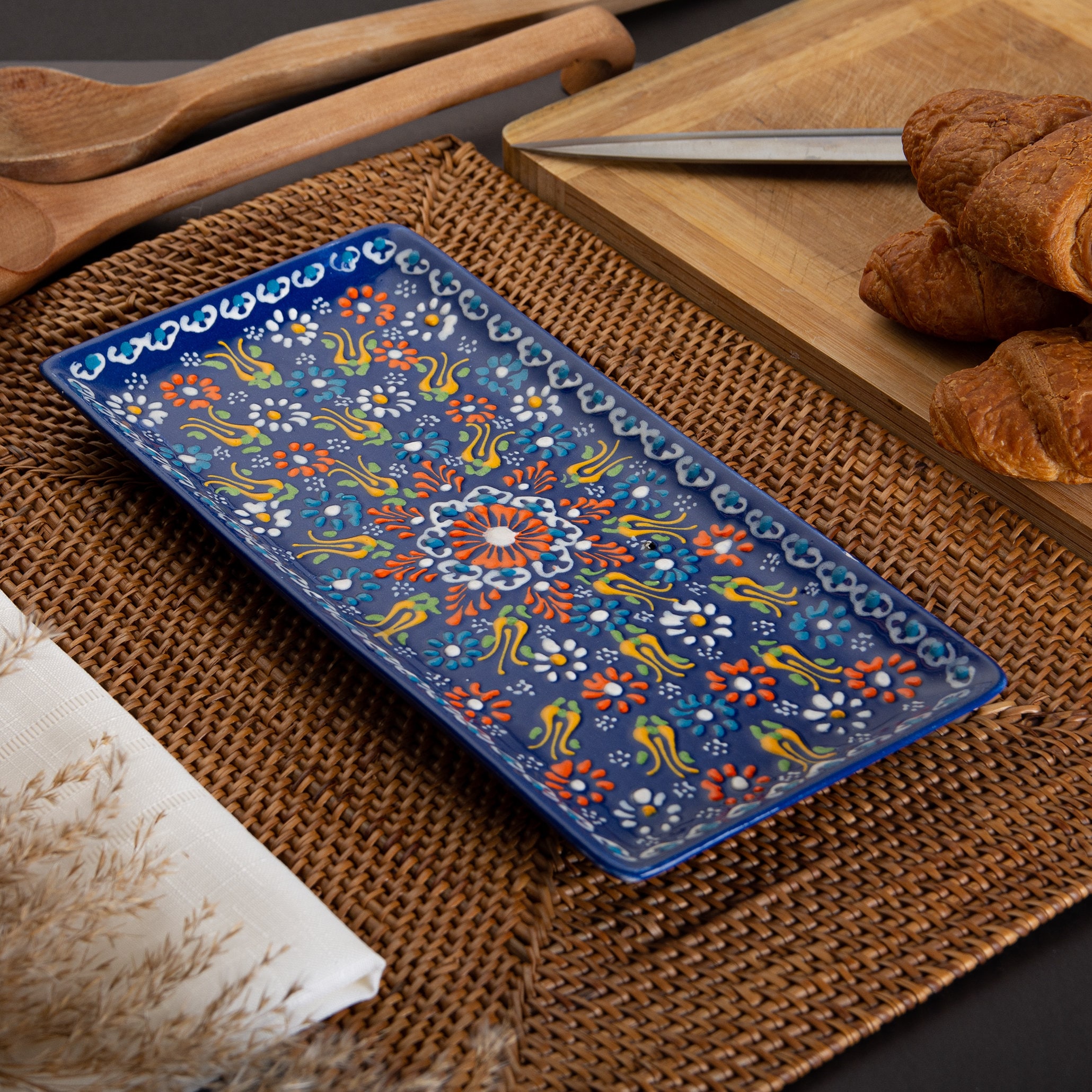 Ceramic Tray Plate 13cm, Handmade Turkish Ceramic Tray, Hand