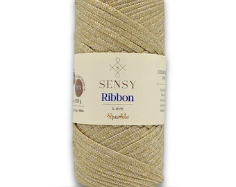 Sensy Premium 4mm Sparkle - 109 Yards 100% Polyester Macrame Ribbon
