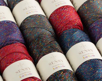 3 Skeins of Sensy 1.5mm 164 Yards Sparkle Polyester Rope 90% Polypropylene 10 Polyester Cord Macrame Cord Crochet Bag Cord Macrame Rope Gift