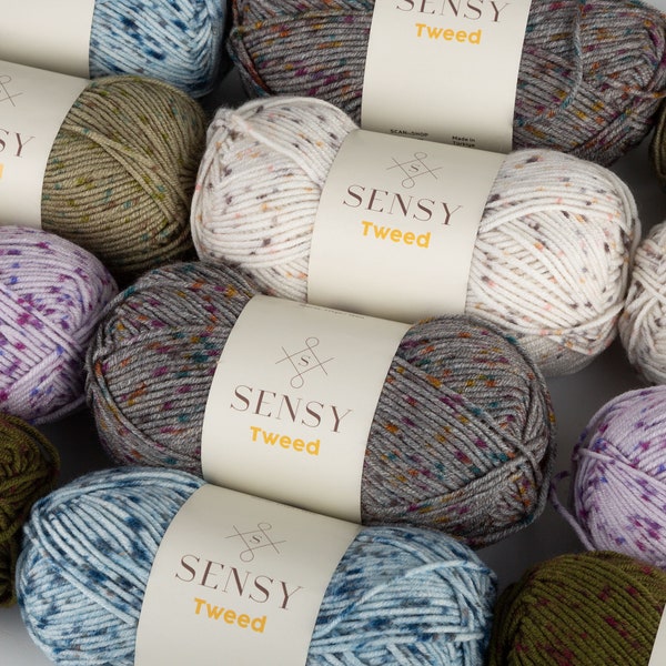 Sensy Tweed Yarn, 3.5 oz, 214 Yards, Gauge 4 Medium