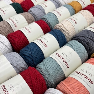 Sensy Premium 3mm - 82 yards 100% Cotton 3 Strand Twisted Macrame Cord