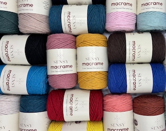Cordón de macramé Sensy Premium de 3 mm (93 yardas), 100 % algodón reciclado, hilo de macramé, hilo de algodón para macramé, hilo de macramé