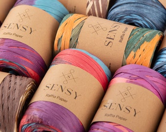 Sensy Premium 317 yards %100 Paper Multi-Color Raffia Paper