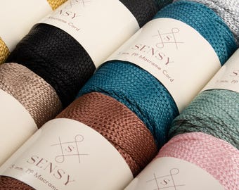 4 strengen Sensy Premium 5 mm polyester touw 100% polypropyleen koord macramé koord 5 mm gehaakt taskoord macramé touw gehaakte draad Cadeau