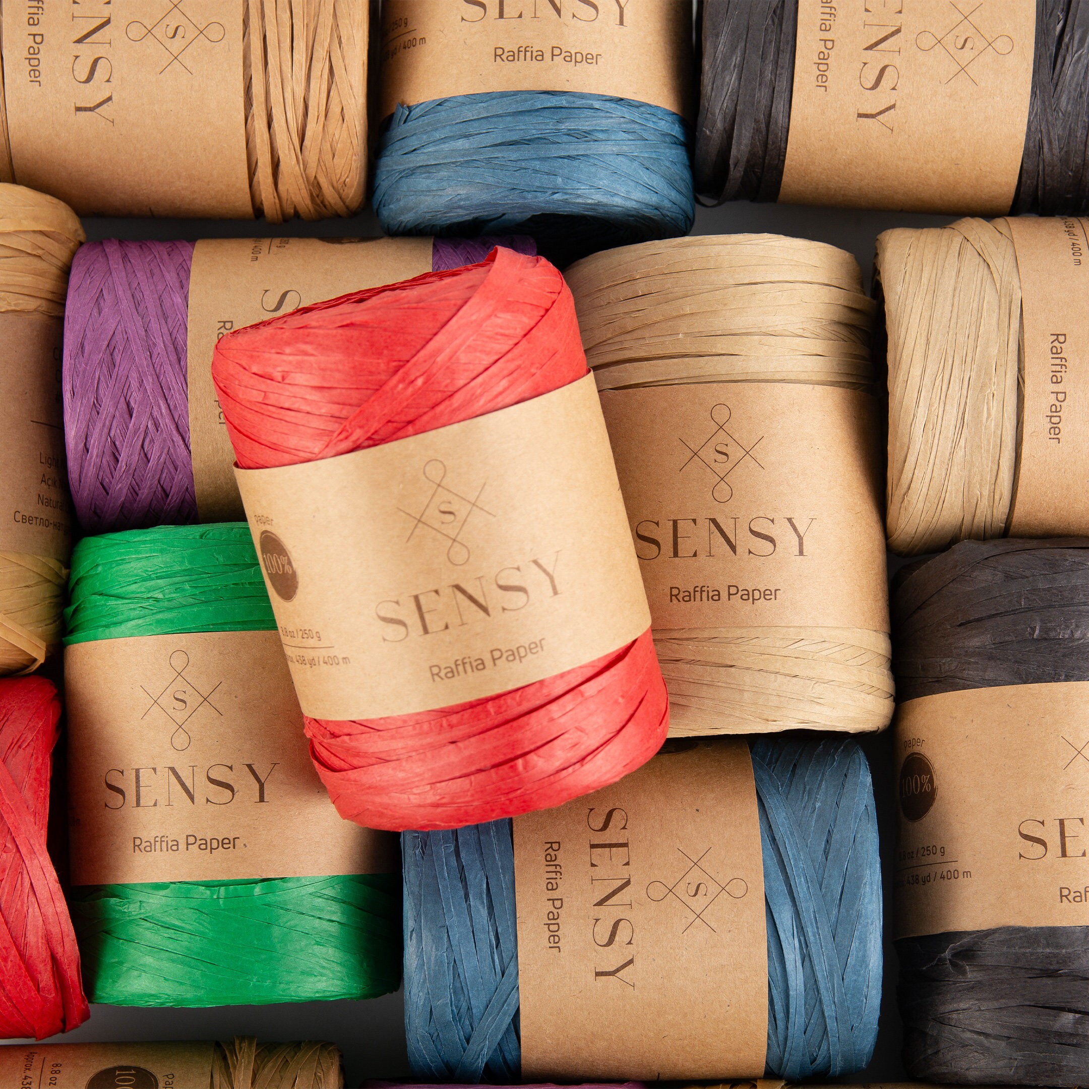 Sensy Premium 438 Yards %100 Paper Raffia Paper, Raffia Bag Yarns