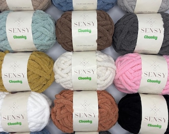 Sensy Chunky Yarn, Blanket Yarn, 7 oz, 28 Yards, Gauge 7 Jumbo