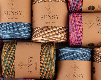 Sensy Premium 185 yards %100 Paper Multi-Color Raffia Yarn