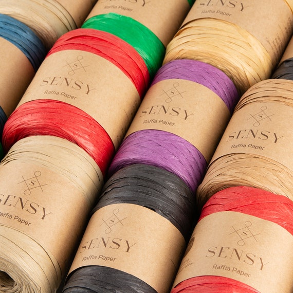 Sensy Premium 438 Yards %100 Paper Raffia Paper, Raffia Bag Yarns