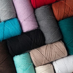 Sensy Premium 3mm - 4mm Cordoncino macramè in cotone 100%, 215 piedi, ritorto singolo, corda macramè, filato di cotone macramè, filato macramè