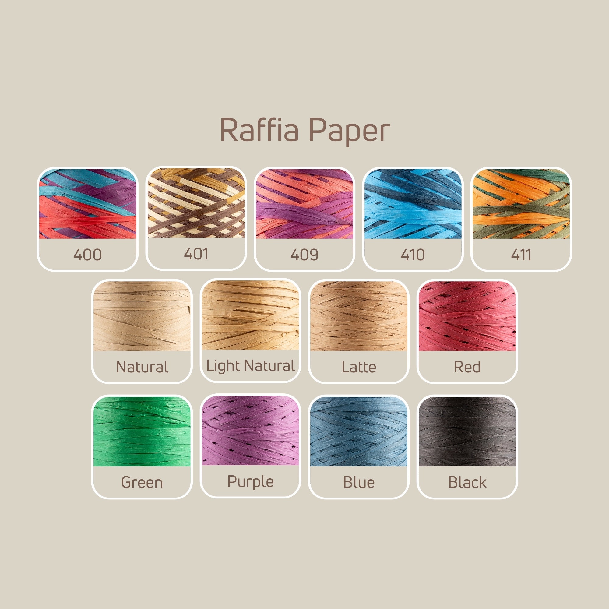 Sensy Premium 438 Yards %100 Paper Raffia Paper, Raffia Bag Yarns
