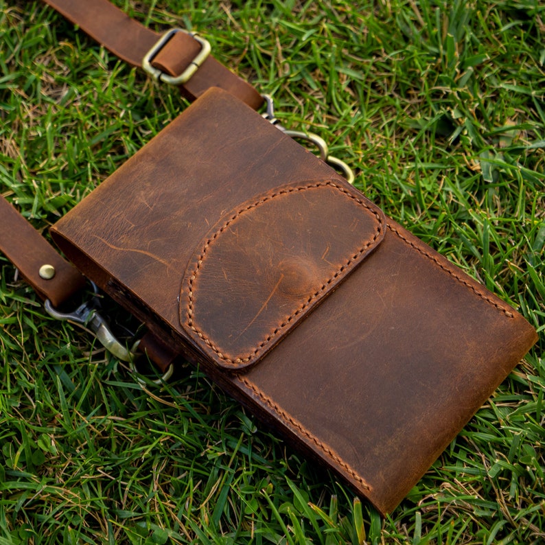 Handmade Genuine Leather Crossbody Bag Leather Wallet With Etsy