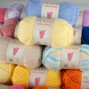 Sensy Softee Baby Yarn, 3.5 oz, 275 Yards, Gauge 3 Light