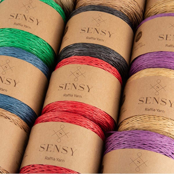 Sensy Premium 274 yards %100 Paper Raffia Yarn, Raffia Bag Yarns, Craft Supplies, Crochet Hat, Beach Hat Yarn, Beach Bag Yarn, Paper Yarn