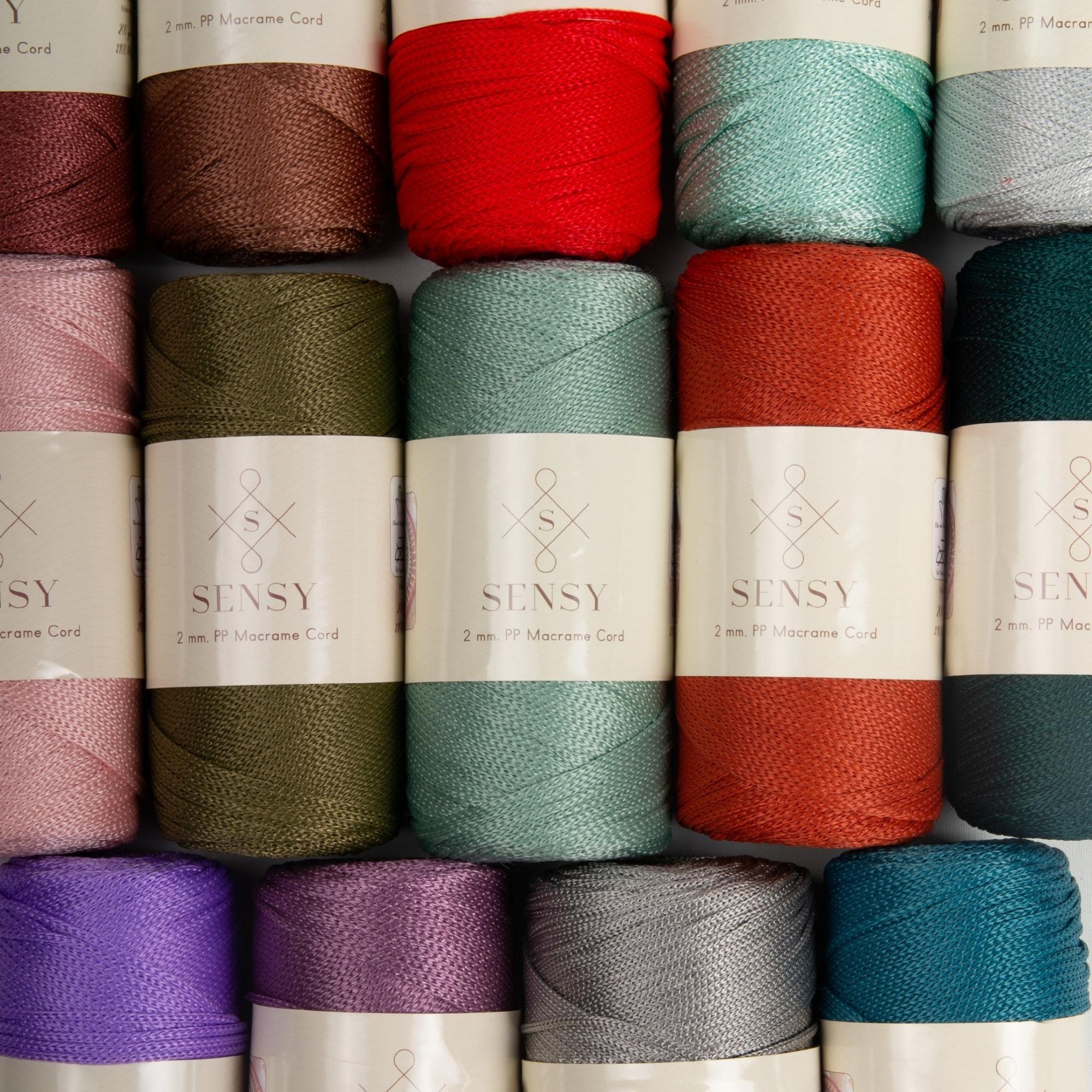2mm Macrame Cord, Polyester Macrame Yarn Perfect for Bags and Home Textile,  75 Mt. NEW COLORS 