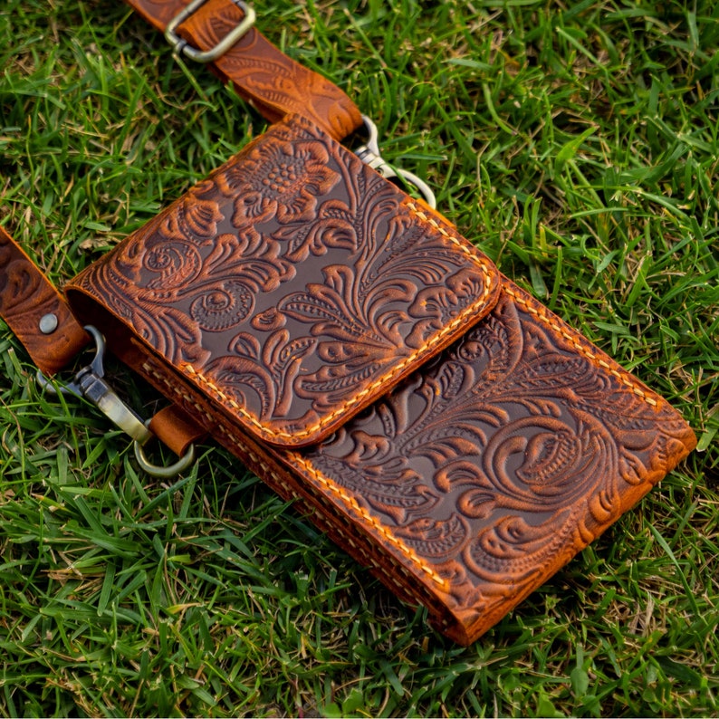 Handmade Genuine Leather Crossbody Bag Leather Wallet With Etsy Canada