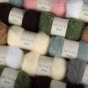 Sensy Touch Yarn, Fluffy Elegance: Eyelash Yarn and Crochet Yarn, 3.5 oz, 268 Yards, Gauge 3 Light