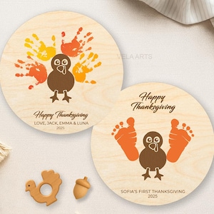 Personalized Thanksgiving Handprint Sign, DIY Wooden Keepsake