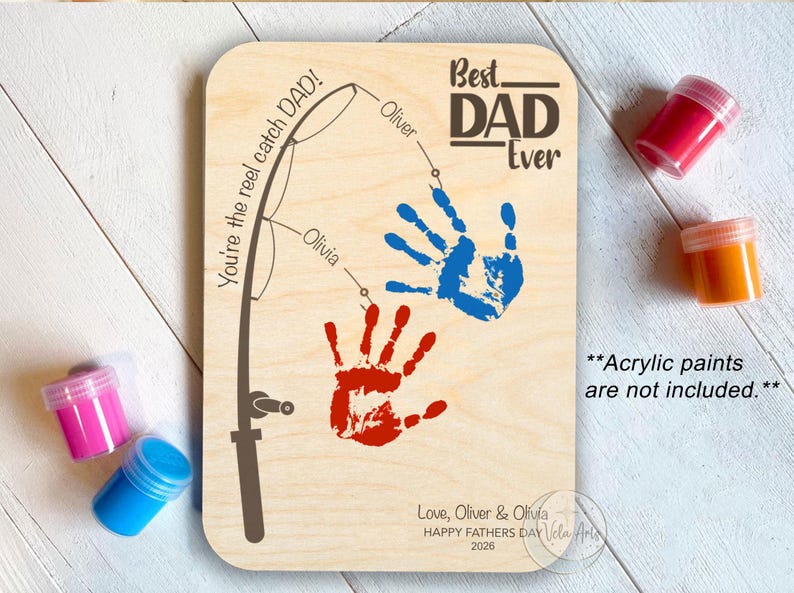 DIY Handprint Wooden Sign, Father's Day Keepsake Gift - Etsy