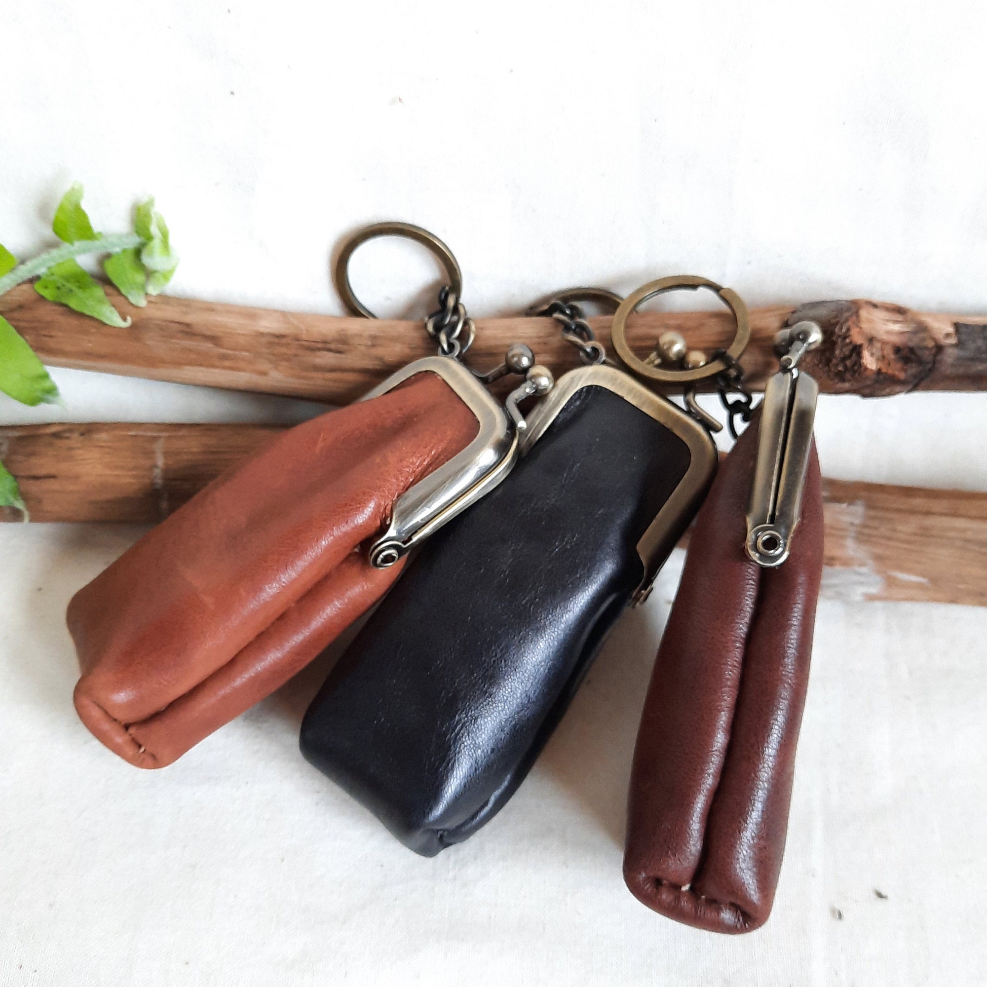 Leather keychain Lip Gloss holder keychain Lipstick Case Etsy