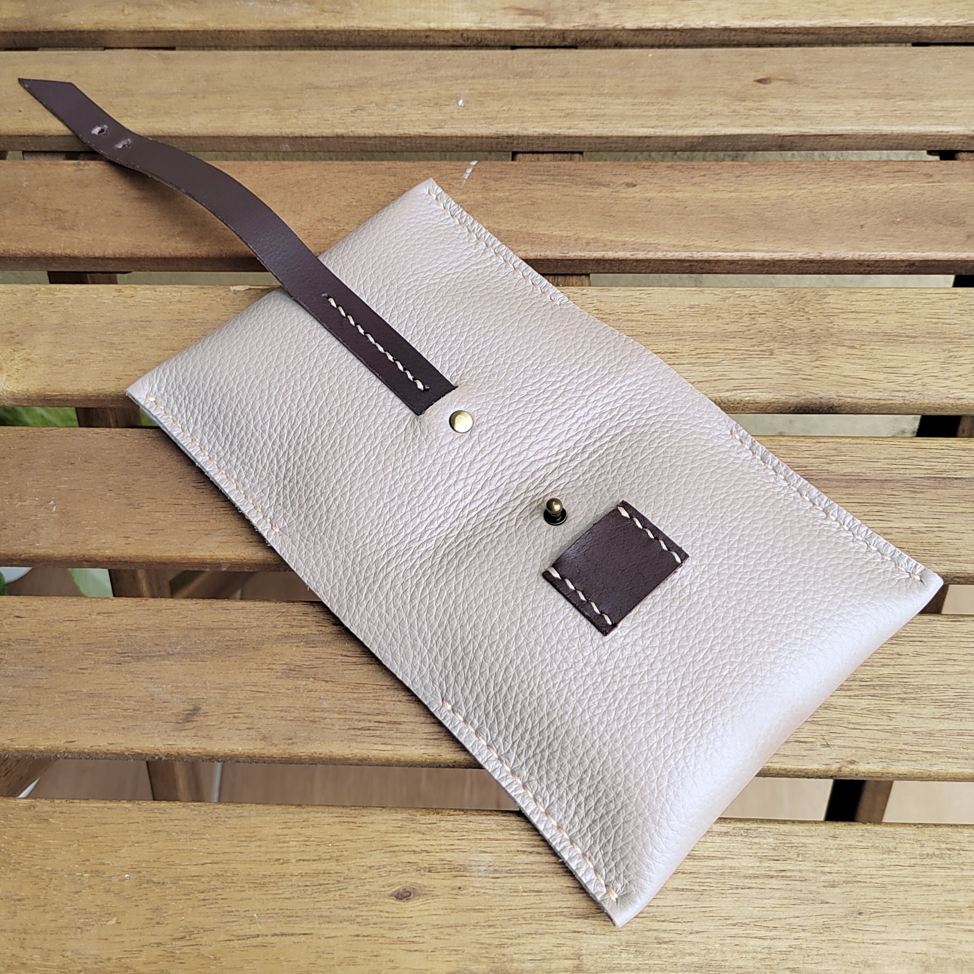 Soft Leather Sanitary Pads Holder in Light Gray, Panties Liner Holder