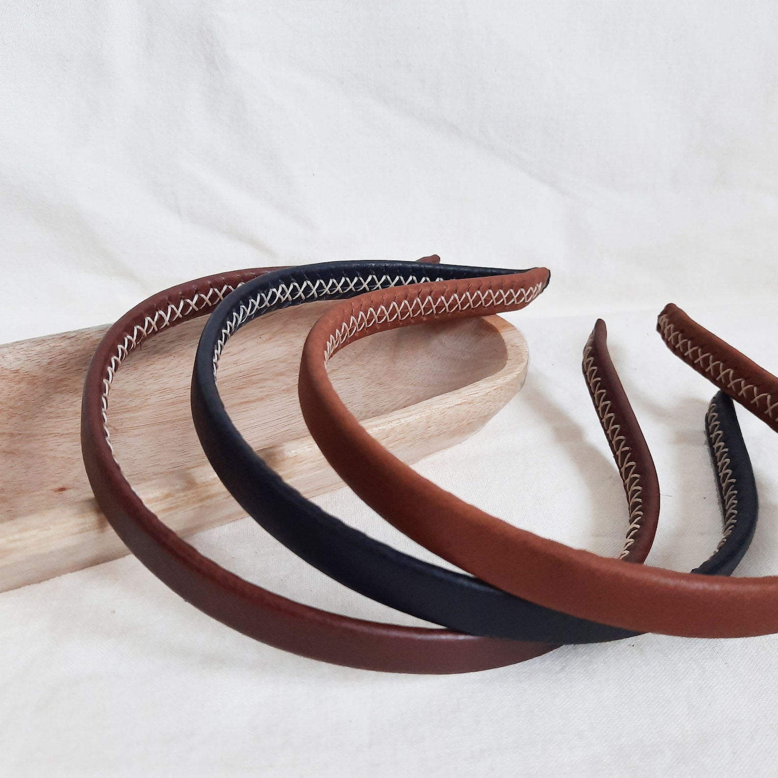 Basic Leather Headband Thin Leather Hair band Simple Etsy