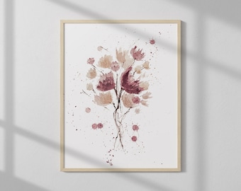 Real Wine art print, floral painting, living room print, botanical illustration, nature art, abstract florals, wine cellar art, nursery art